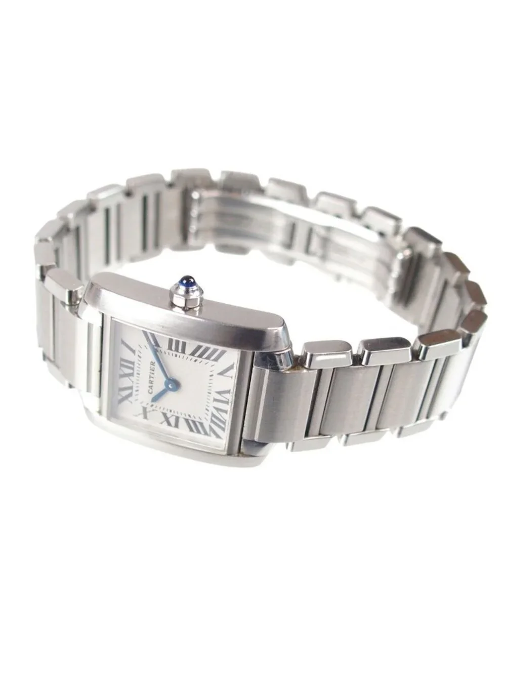 Cartier Tank Francaise SM Ivory Stainless Steel Watch Quartz